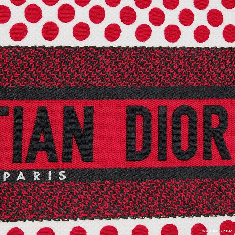 Cheap Red Dots Book Motif Canvas Tote Dior 0725 Luxury